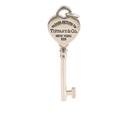 Tiffany & Co RTT Heart Key Pendant, &pound;140, Jewellery, Silver, Silver, Front view