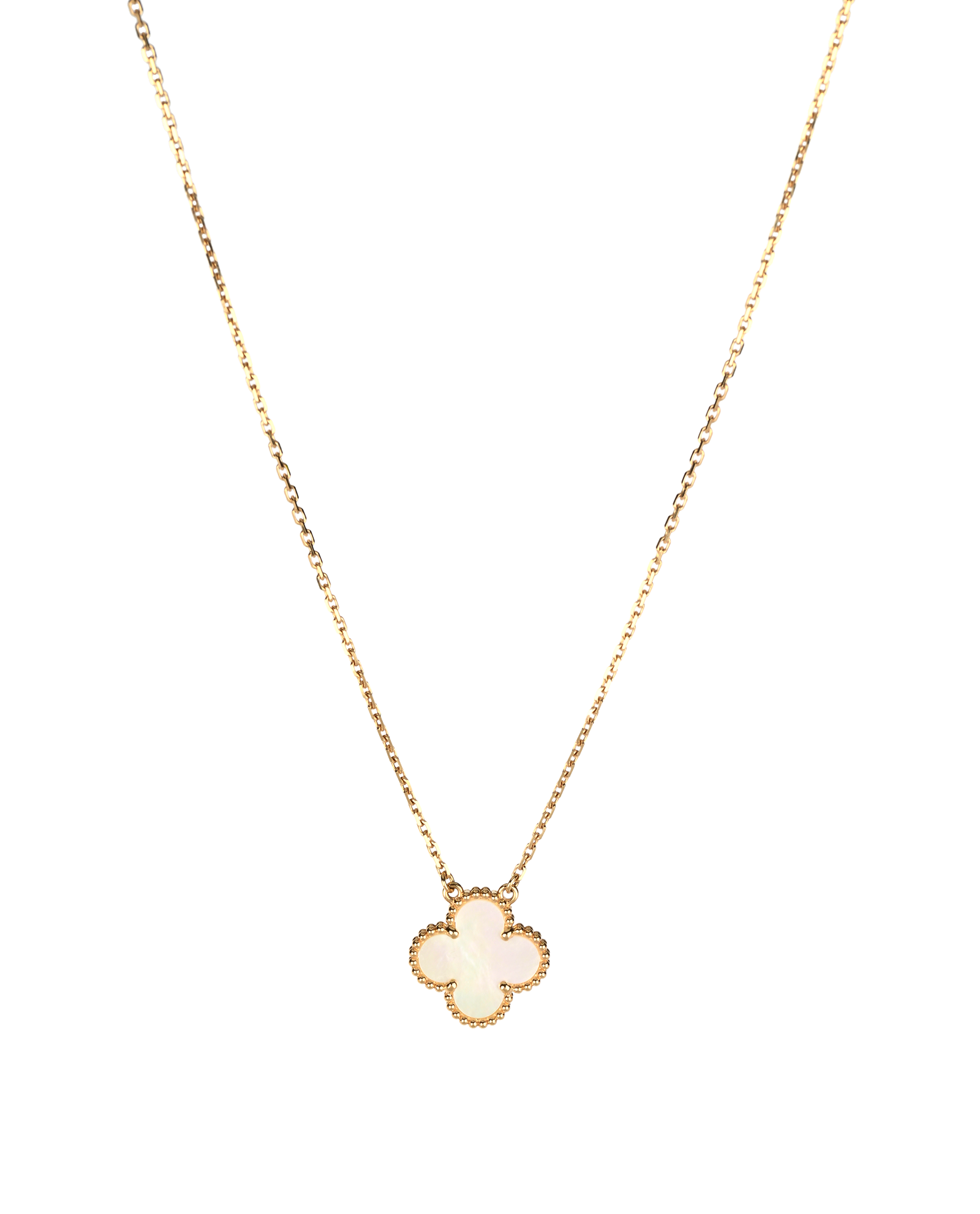 Van Cleef & Arpels Vintage Alhambra Necklace, &pound;2,200, Jewellery, Gold/White, Mother of Pearl/Yellow Gold, Other view