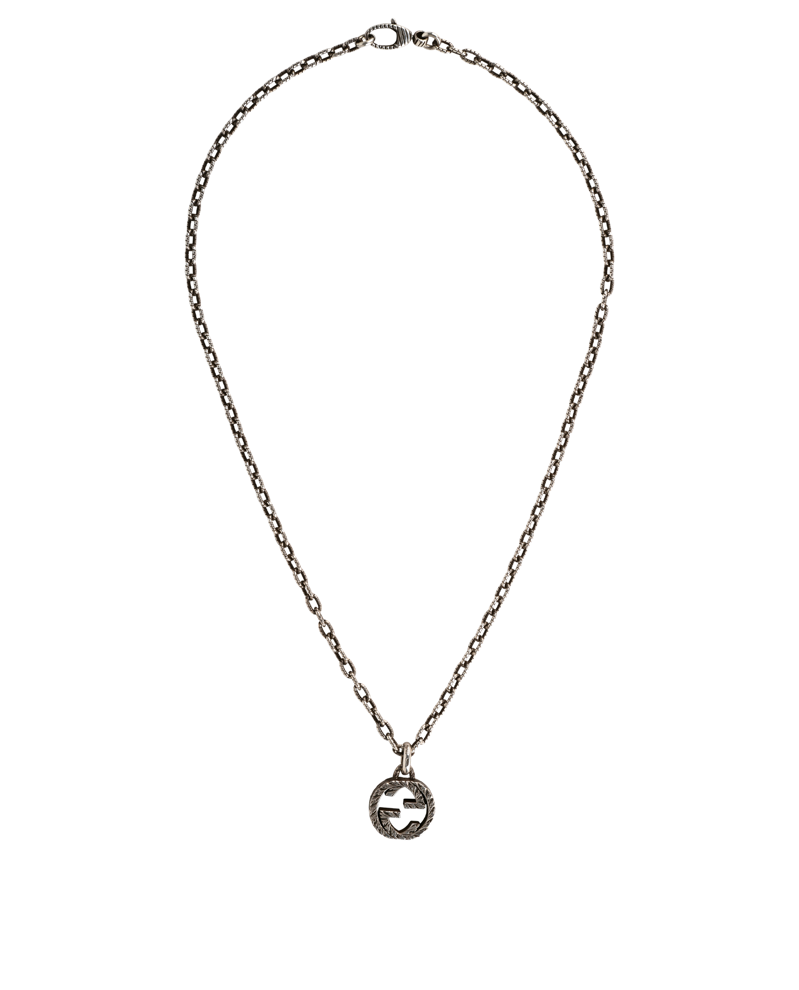Gucci Interlocking GG Necklace, &pound;195, Jewellery, Silver, Sterling Silver, Back view