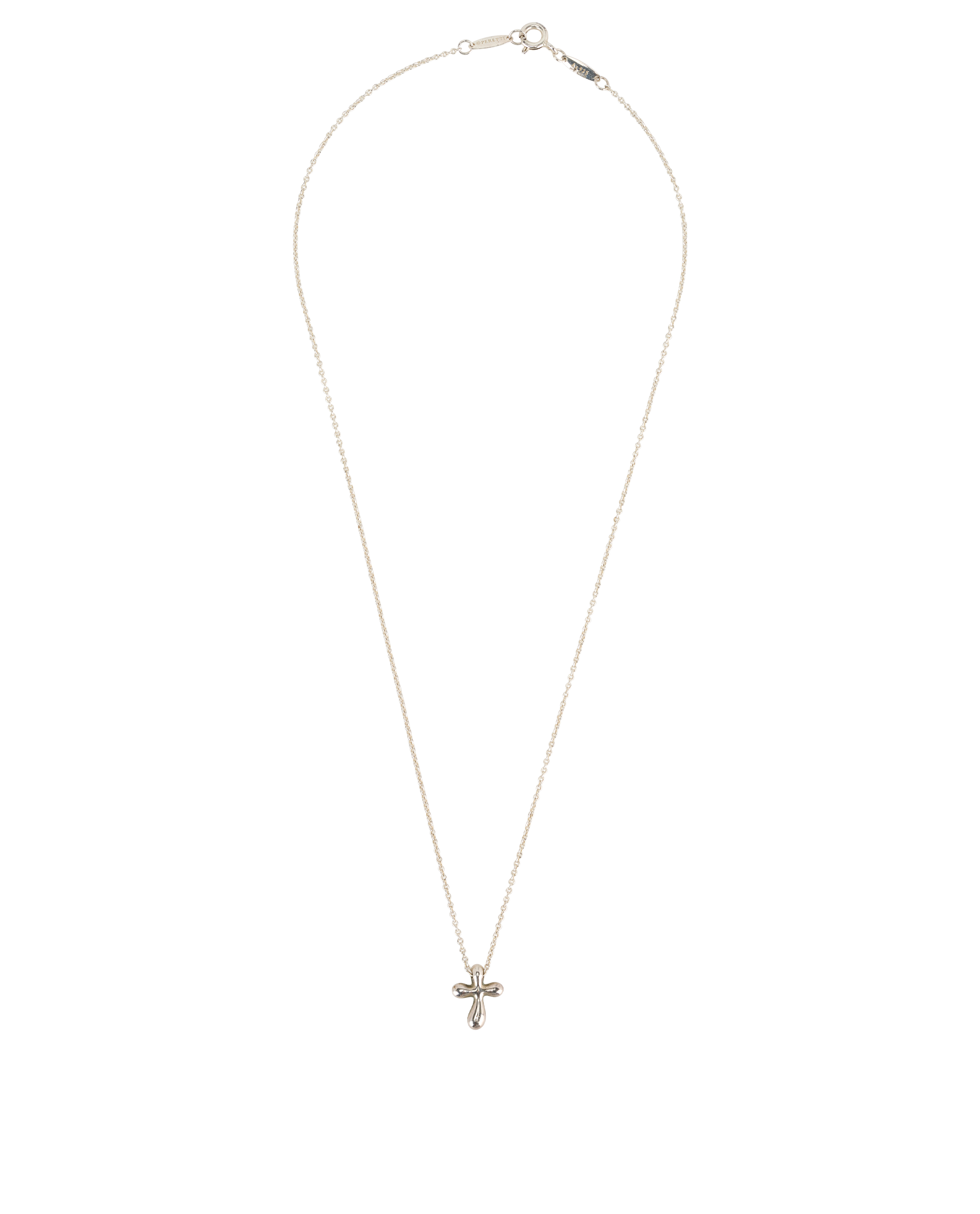 Tiffany & Co Elsa Peretti Cross Necklace, &pound;180, Jewellery, Silver, Silver, Back view