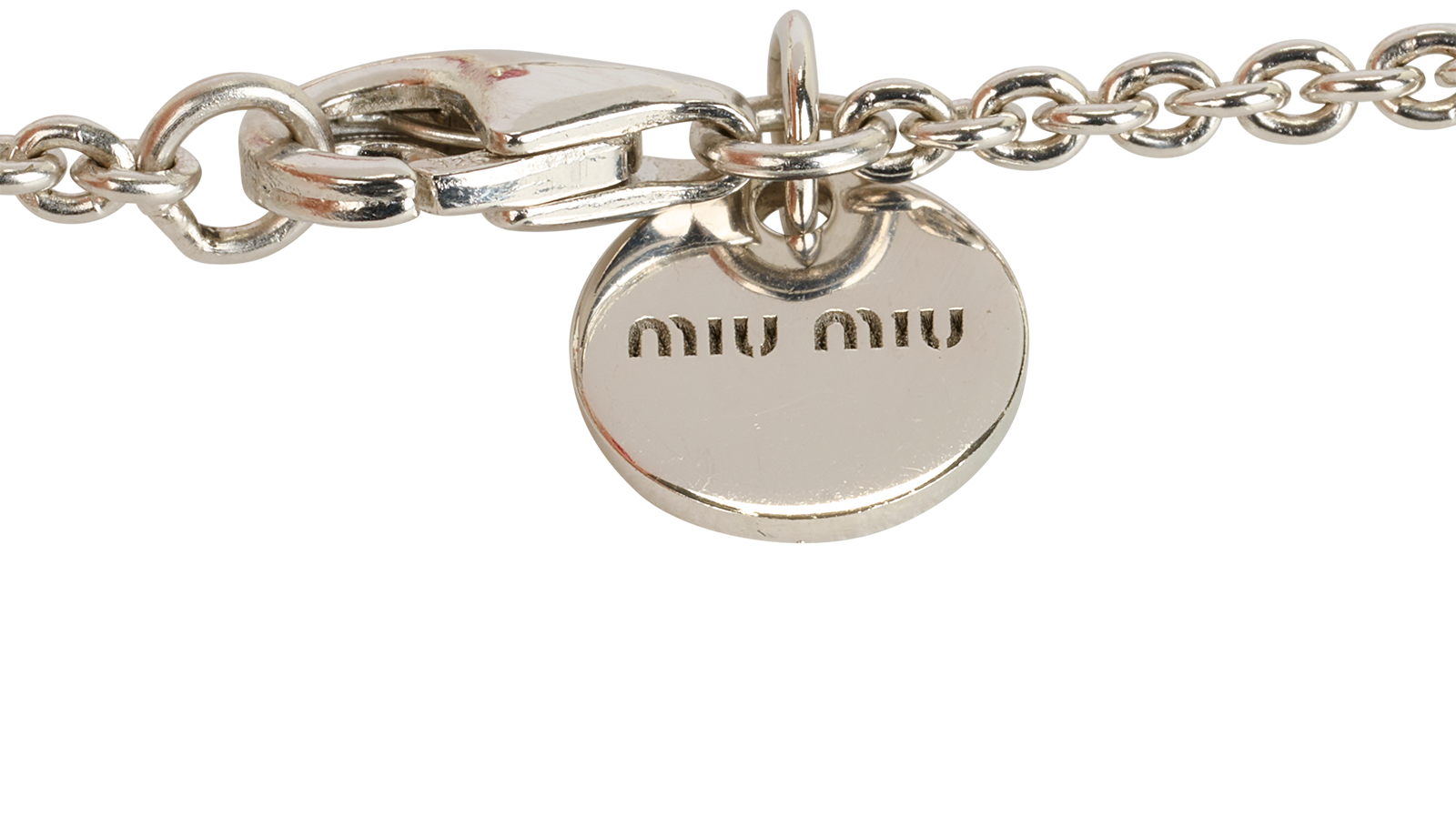 Miu Miu Heart Ribbon Choker, &pound;220, Jewellery, Pink, Fabric/Sterling Silver, Other view