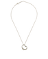 Tiffany & Co Elsa Peretti Large Open Heart Necklace, &pound;190, Jewellery, Silver, Silver, Front view