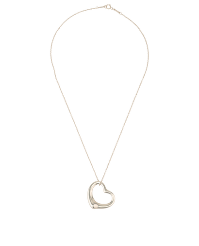 Tiffany Elsa Peretti Medium Open Heart Necklace, &pound;150, Jewellery, Silver, Sterling Silver, Front view
