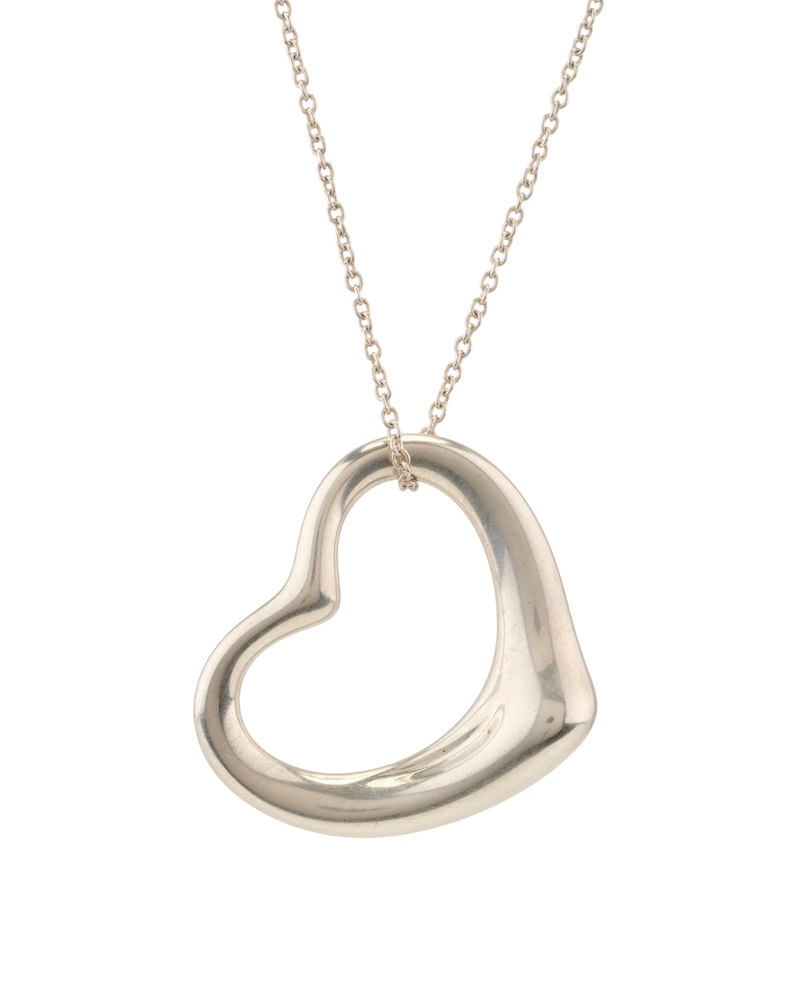 Tiffany Elsa Peretti Medium Open Heart Necklace, &pound;150, Jewellery, Silver, Sterling Silver, Other view