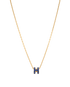 Hermes Mini Pop H Necklace, &pound;275, Jewellery, Blue/Gold, Yellow Gold, Other view