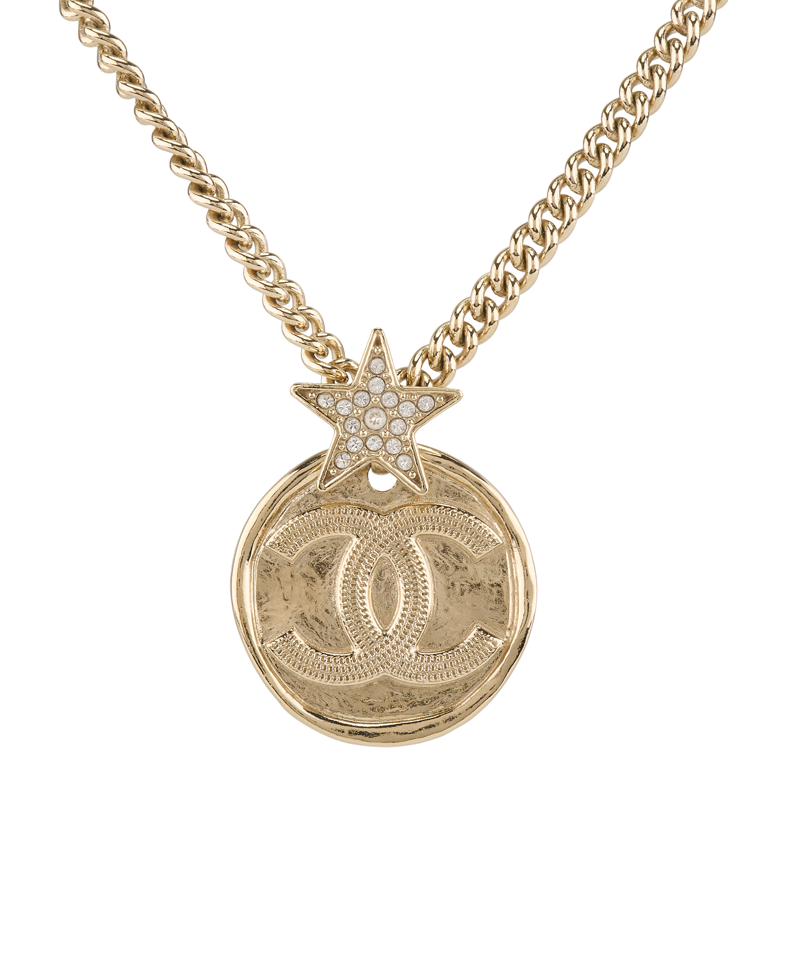 Chanel B23B CC Star Necklace, &pound;595, Jewellery, Gold, Brass, Other view