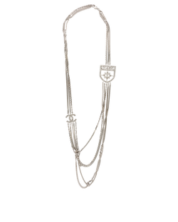 Chanel B16V Long Necklace, Brass, Silver, B, 2*