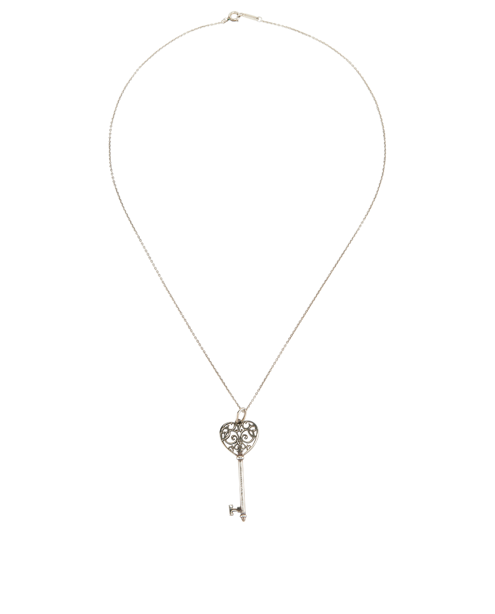 Tiffany Key Necklace, &pound;220, Jewellery, Silver, Sterling Silver, Back view