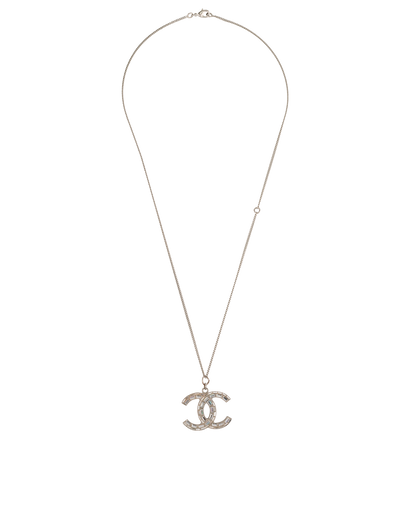 Chanel B11P Crystal CC Necklace, &pound;480, Jewellery, Silver, Brass, Front view