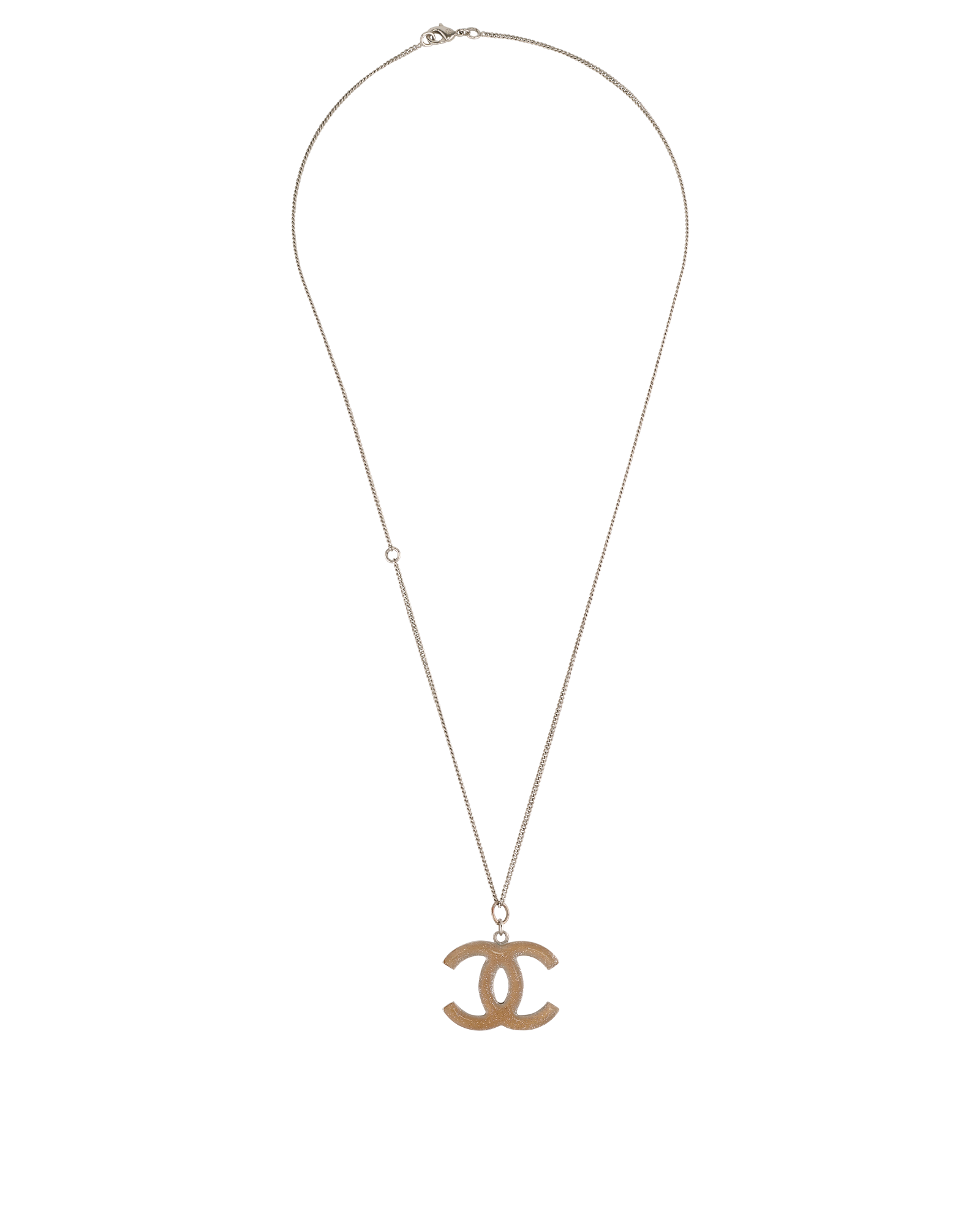 Chanel B11P Crystal CC Necklace, &pound;480, Jewellery, Silver, Brass, Back view