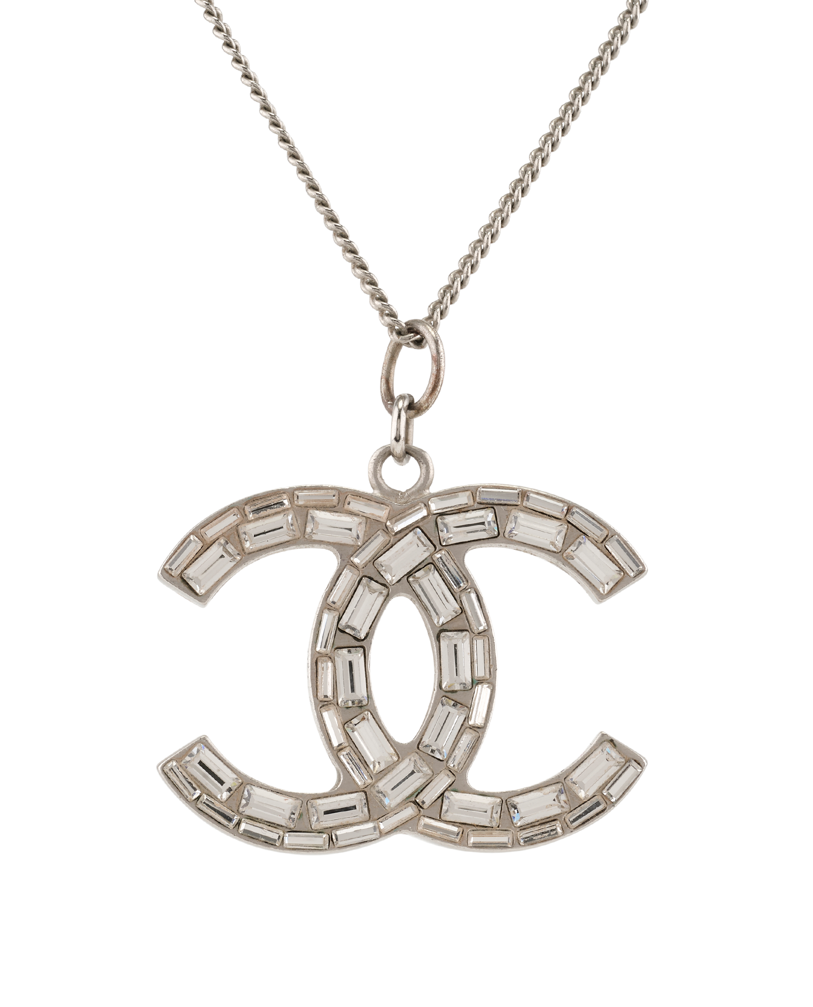 Chanel B11P Crystal CC Necklace, &pound;480, Jewellery, Silver, Brass, Other view