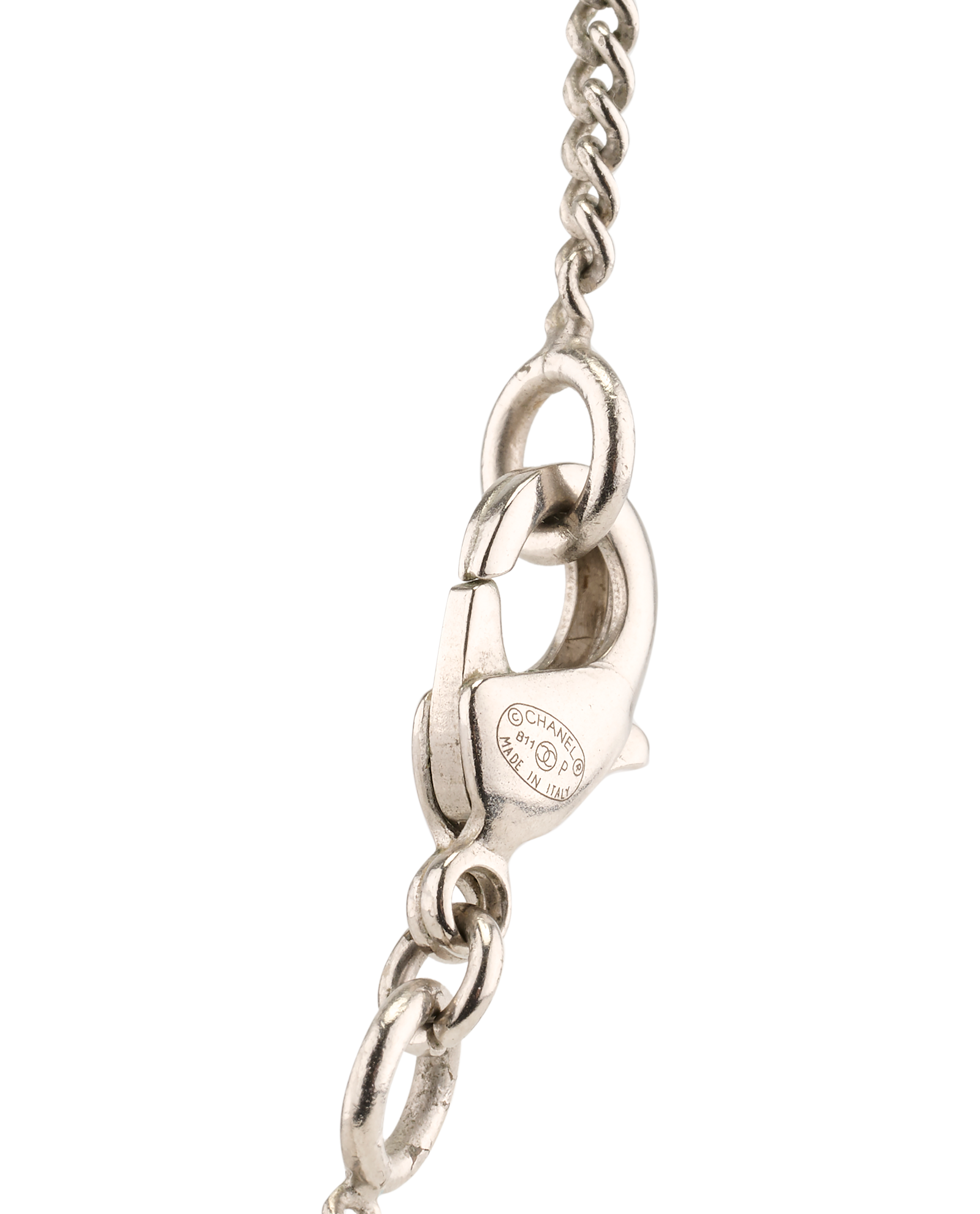 Chanel B11P Crystal CC Necklace, &pound;480, Jewellery, Silver, Brass, Other view