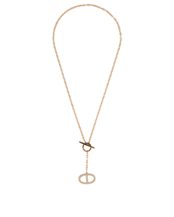 Hermes Chaine Dancre Contour Pendant, 18K Rose Gold, MIF, C/B, 2*