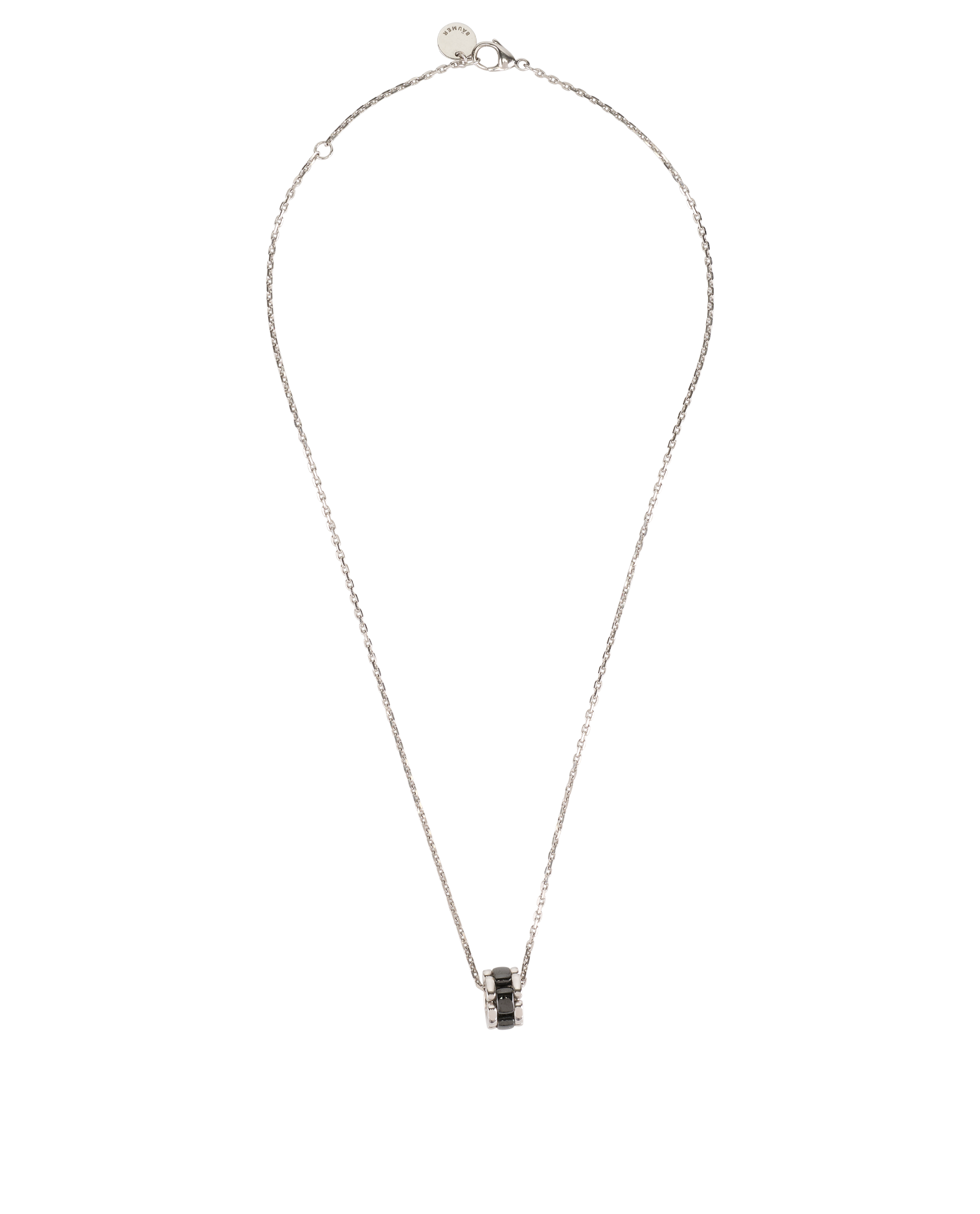 Chanel Ultra Necklace, &pound;1,800, Jewellery, Black/Silver, Enamel Coated Ceramic/White Gold, Back view