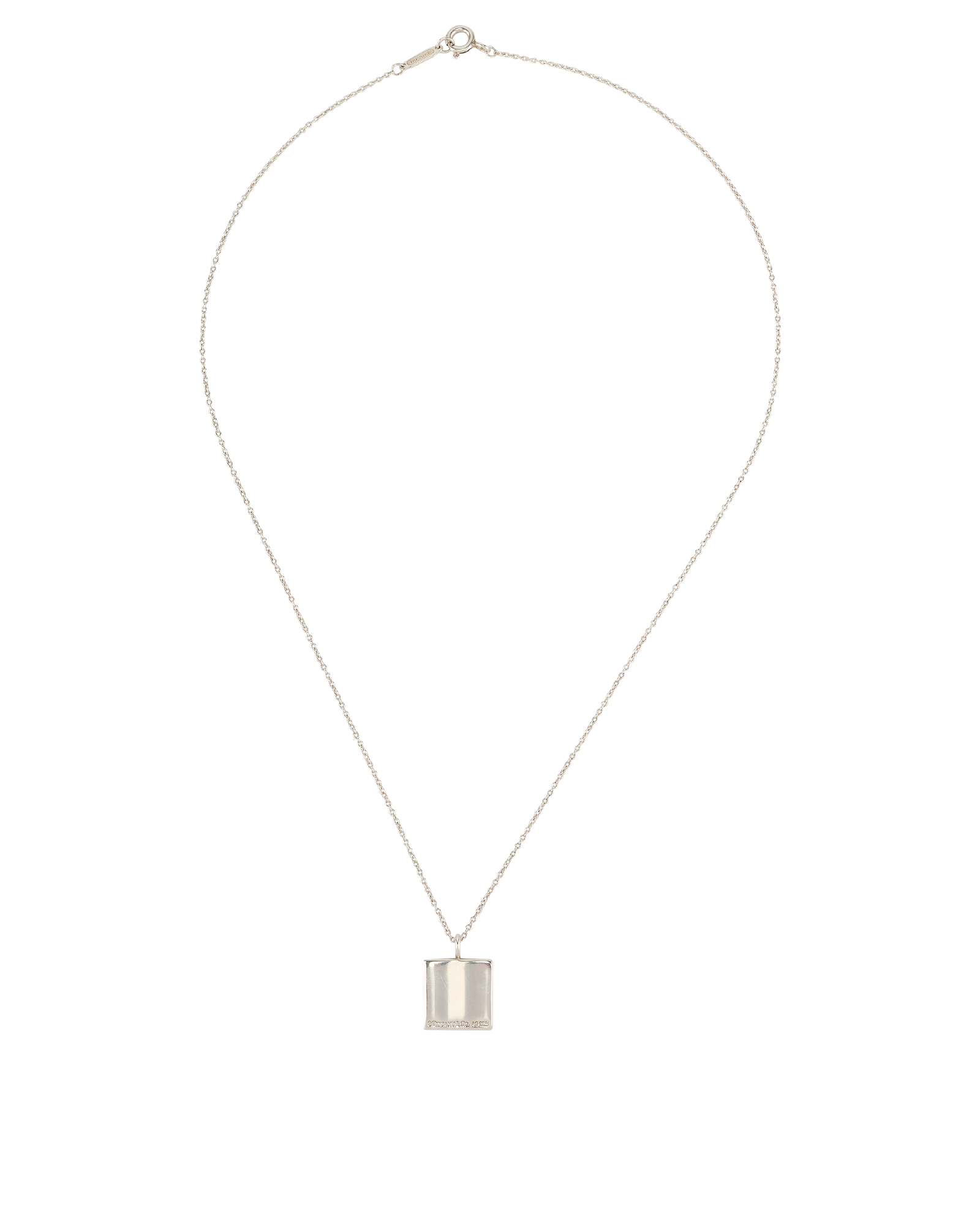 Tiffany & Co Square Notes Pendant, &pound;210, Jewellery, Silver, Silver, Back view