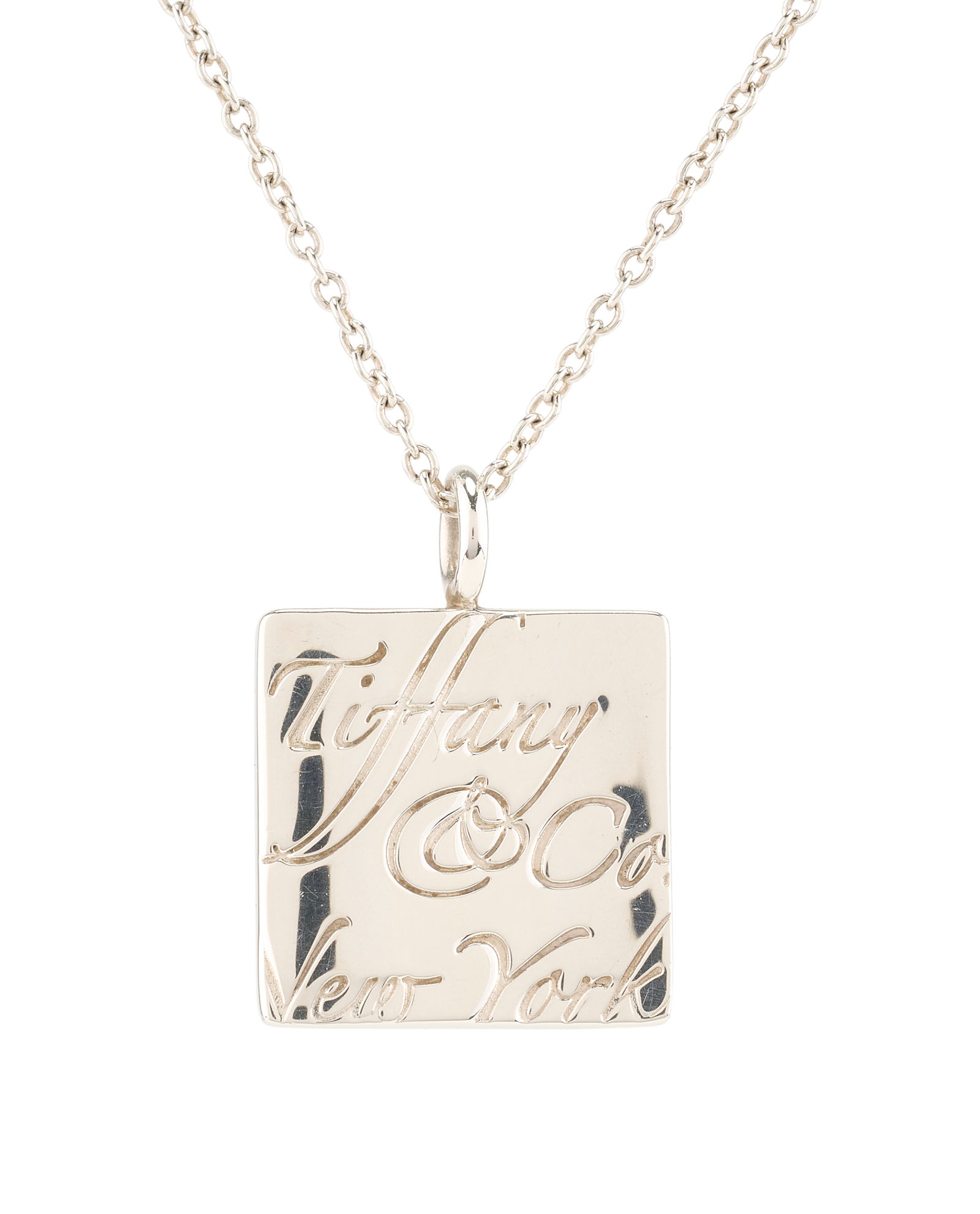 Tiffany & Co Square Notes Pendant, &pound;210, Jewellery, Silver, Silver, Other view