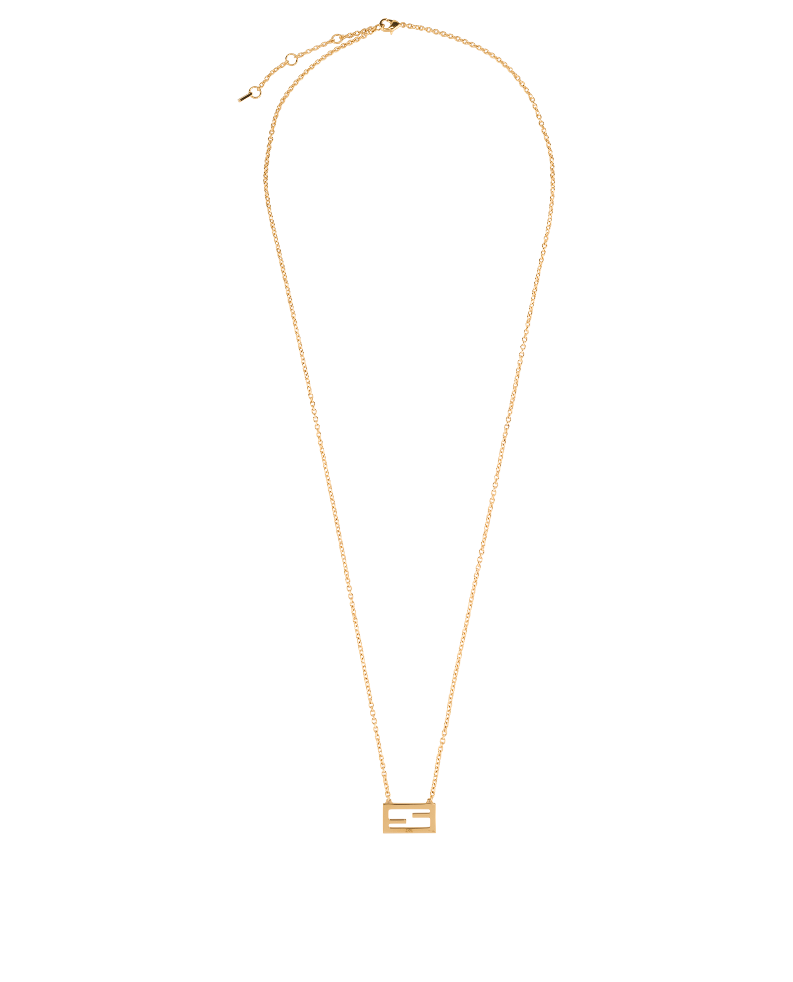 Fendi Baguette Necklace, &pound;180, Jewellery, Gold, Yellow Gold, Back view