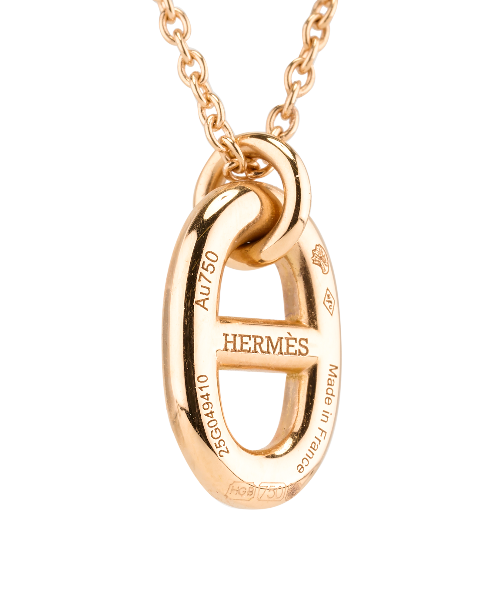 Hermes Small Farandole Pendant Necklace, &pound;950, Jewellery, Rose Gold, Rose Gold, Other view