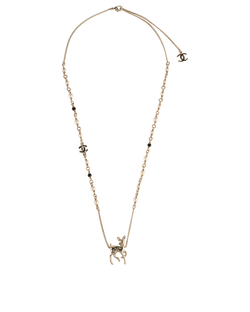 Chanel G26C Embellished Bambi Necklace, Brass, Gold, DB, 3*