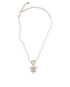 Chanel A21B Embellished Heart Necklace, &pound;650, Jewellery, White, Faux Pearl, Front view