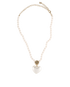Chanel A21B Embellished Heart Necklace, &pound;650, Jewellery, White, Faux Pearl, Back view