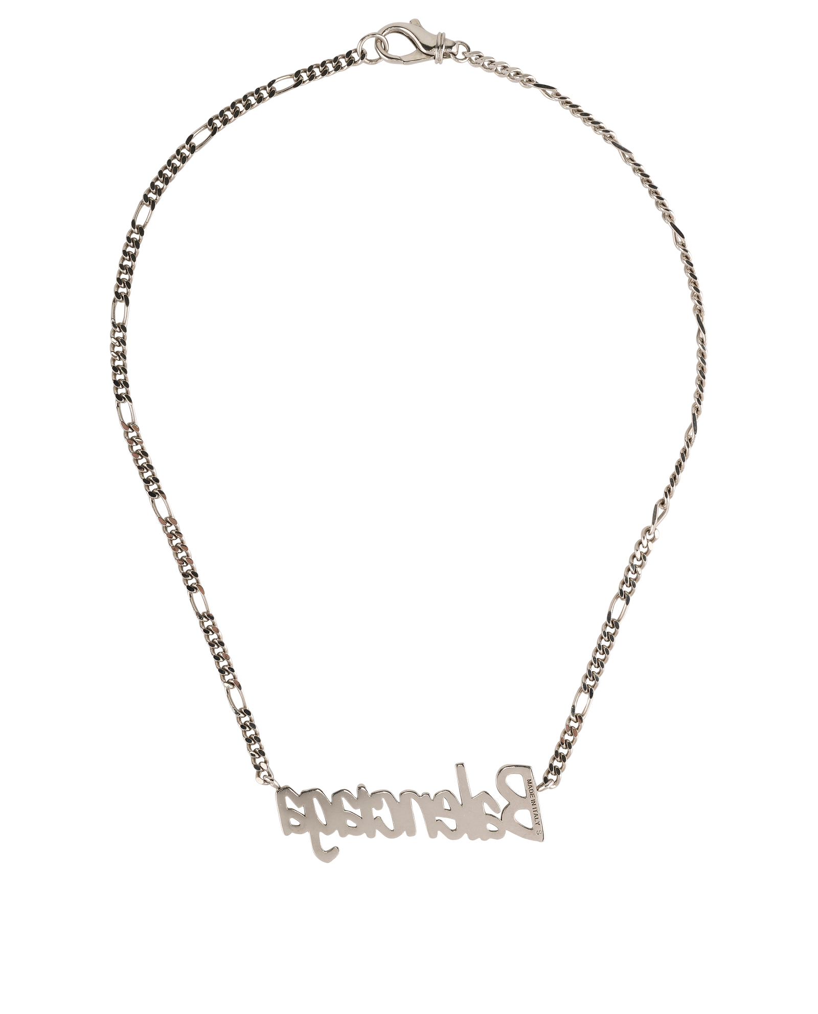 Balenciaga Logo Chain Necklace, &pound;240, Jewellery, Silver, Brass, Back view