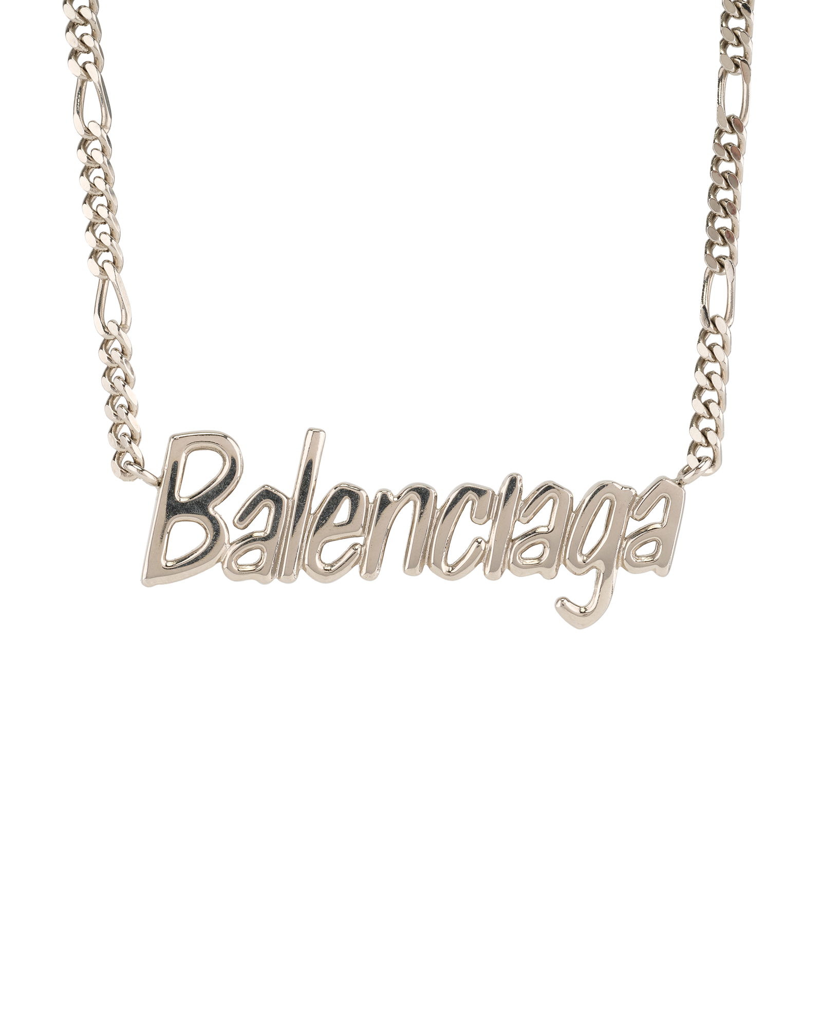 Balenciaga Logo Chain Necklace, &pound;240, Jewellery, Silver, Brass, Other view