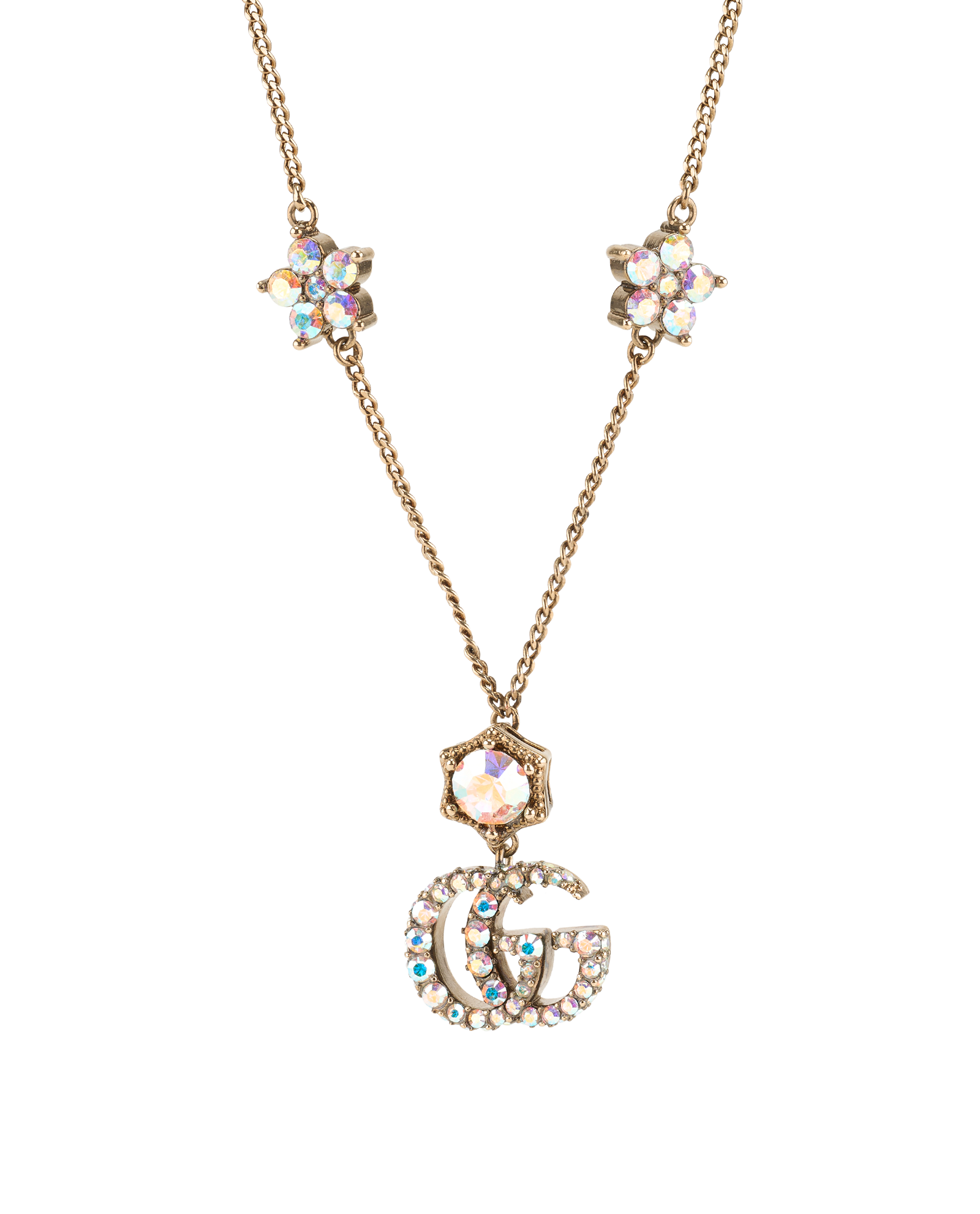 Gucci GG Crystal Embellished Necklace, &pound;350, Jewellery, Bronze, Brass, Other view