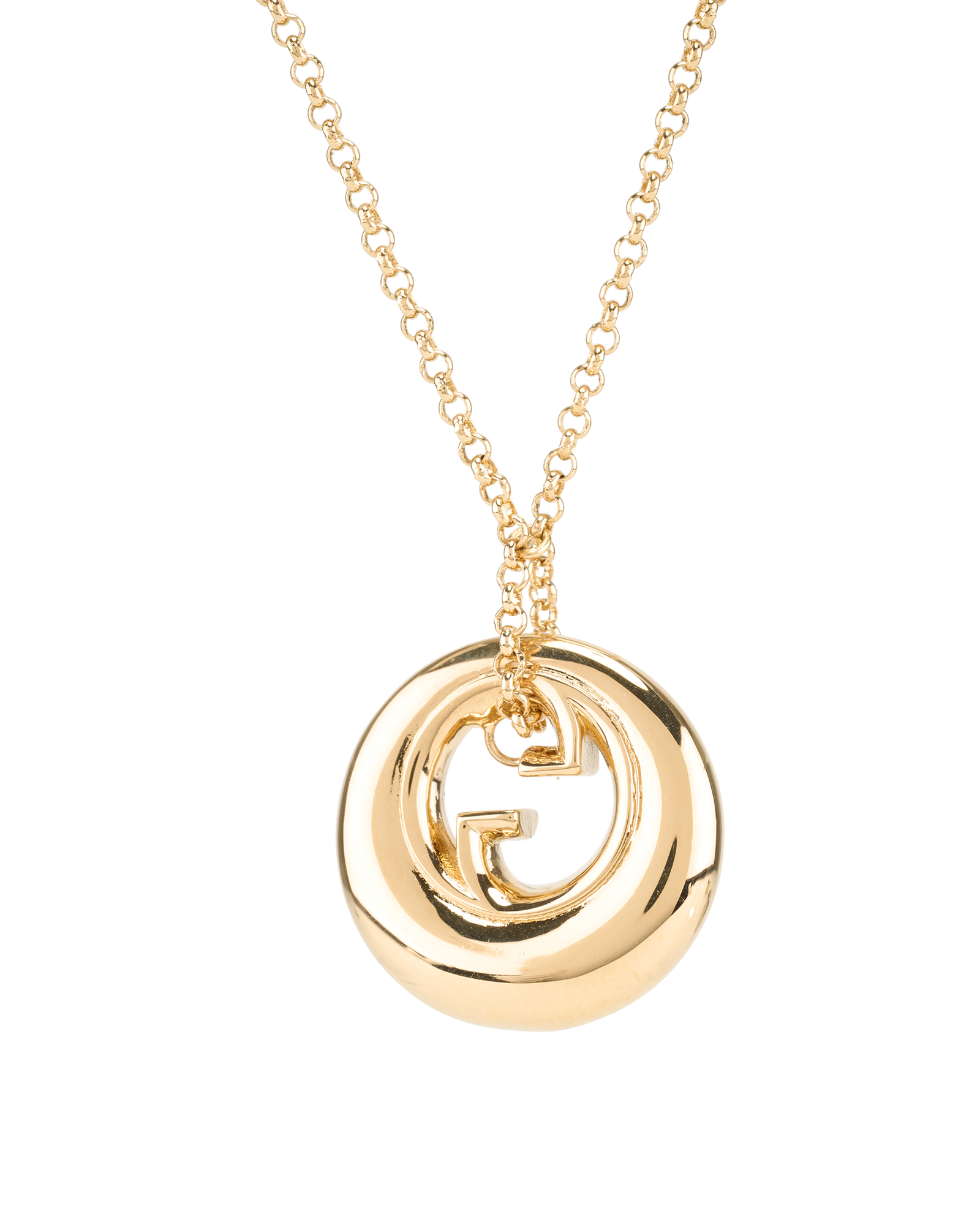 Gucci GG Blondie Pendant Necklace, &pound;280, Jewellery, Gold, Brass, Other view