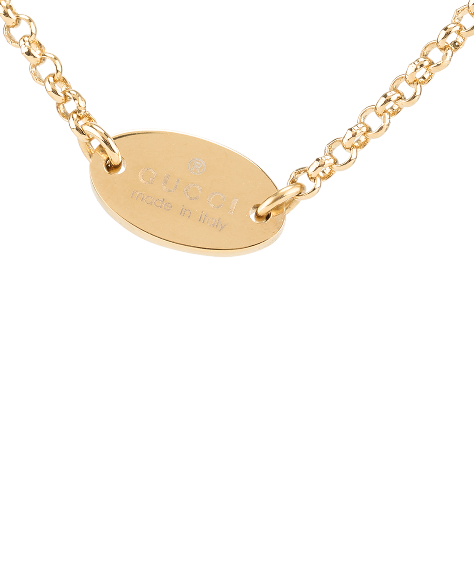 Gucci GG Blondie Pendant Necklace, &pound;280, Jewellery, Gold, Brass, Other view