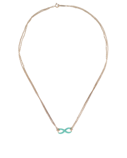 Tiffany & Co Infinity Double Chain Necklace,Sterling Silver/Enamel,DB,2*