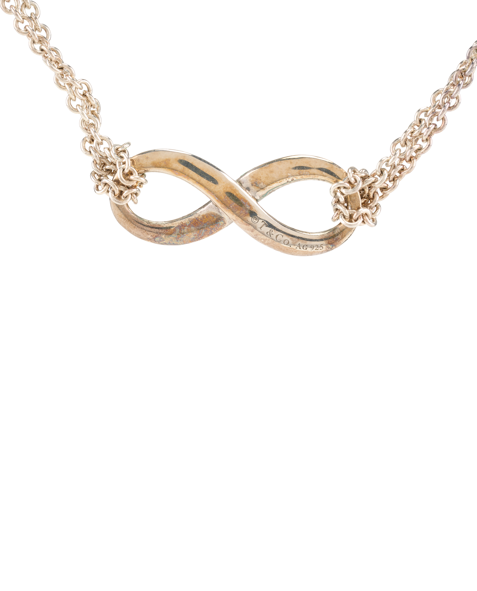 Tiffany & Co Infinity Double Chain Necklace, &pound;175, Jewellery, Silver, Sterling Silver, Other view