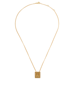 Celine Alphabet W Necklace, Brass, Gold, 3*