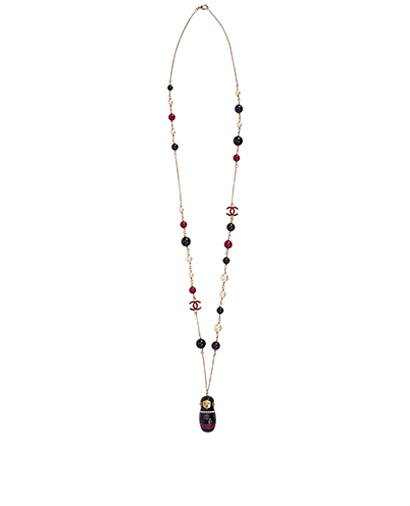 Chanel CC Beaded Matryoshka Doll Necklace, front view