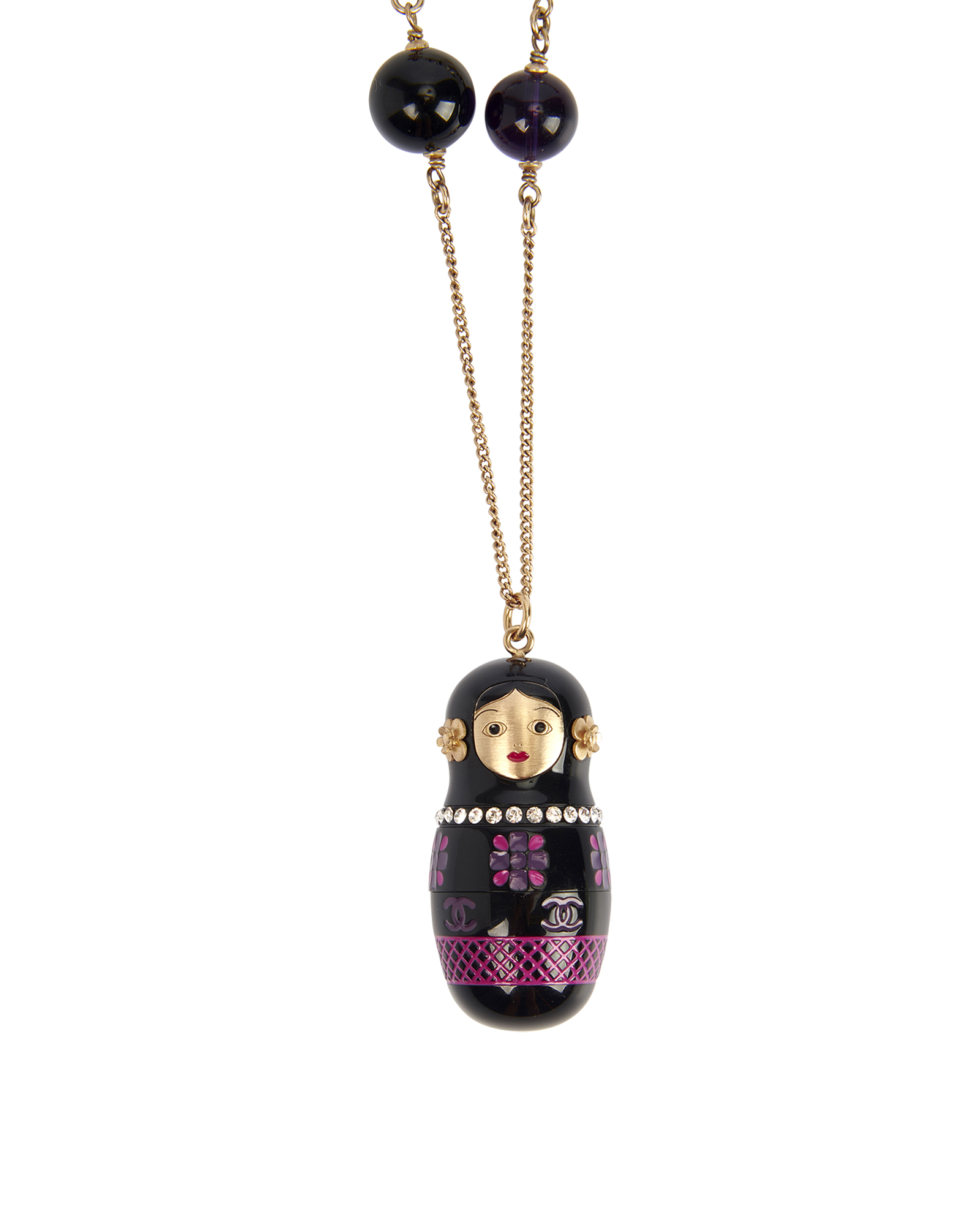 chanel russian doll necklace