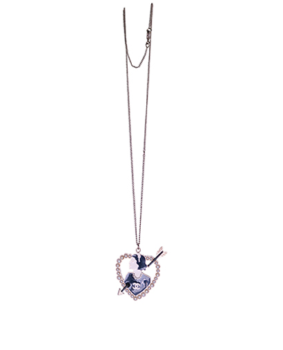 Chanel Coco Heart Arrow Pendant Necklace, front view