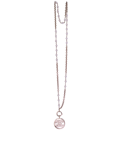 Chanel CC Mademoiselle Coin Pearl Necklace, front view