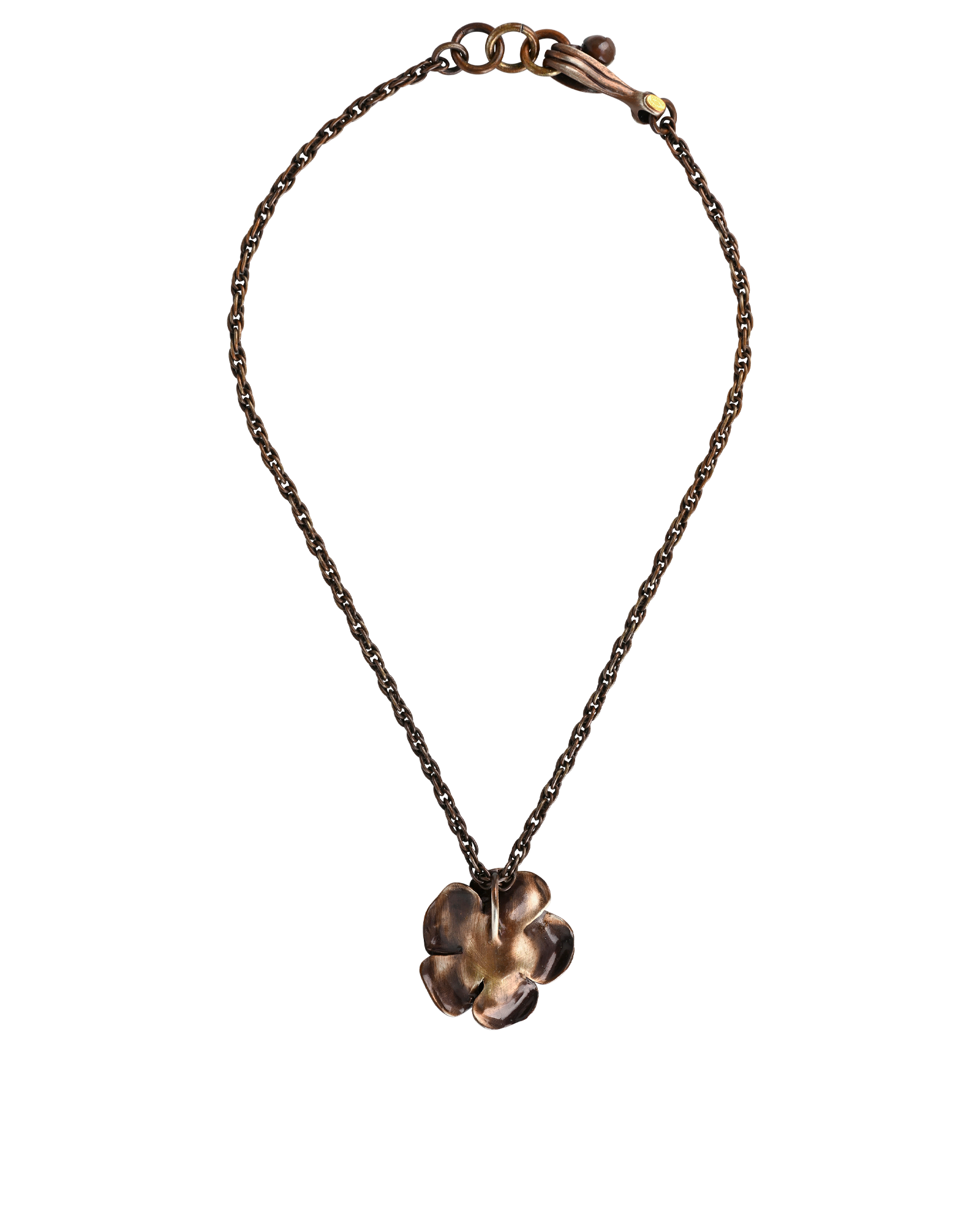 Chanel 99P CC Camellia Bead Necklace, &pound;430, Jewellery, Bronze, Brass, Back view