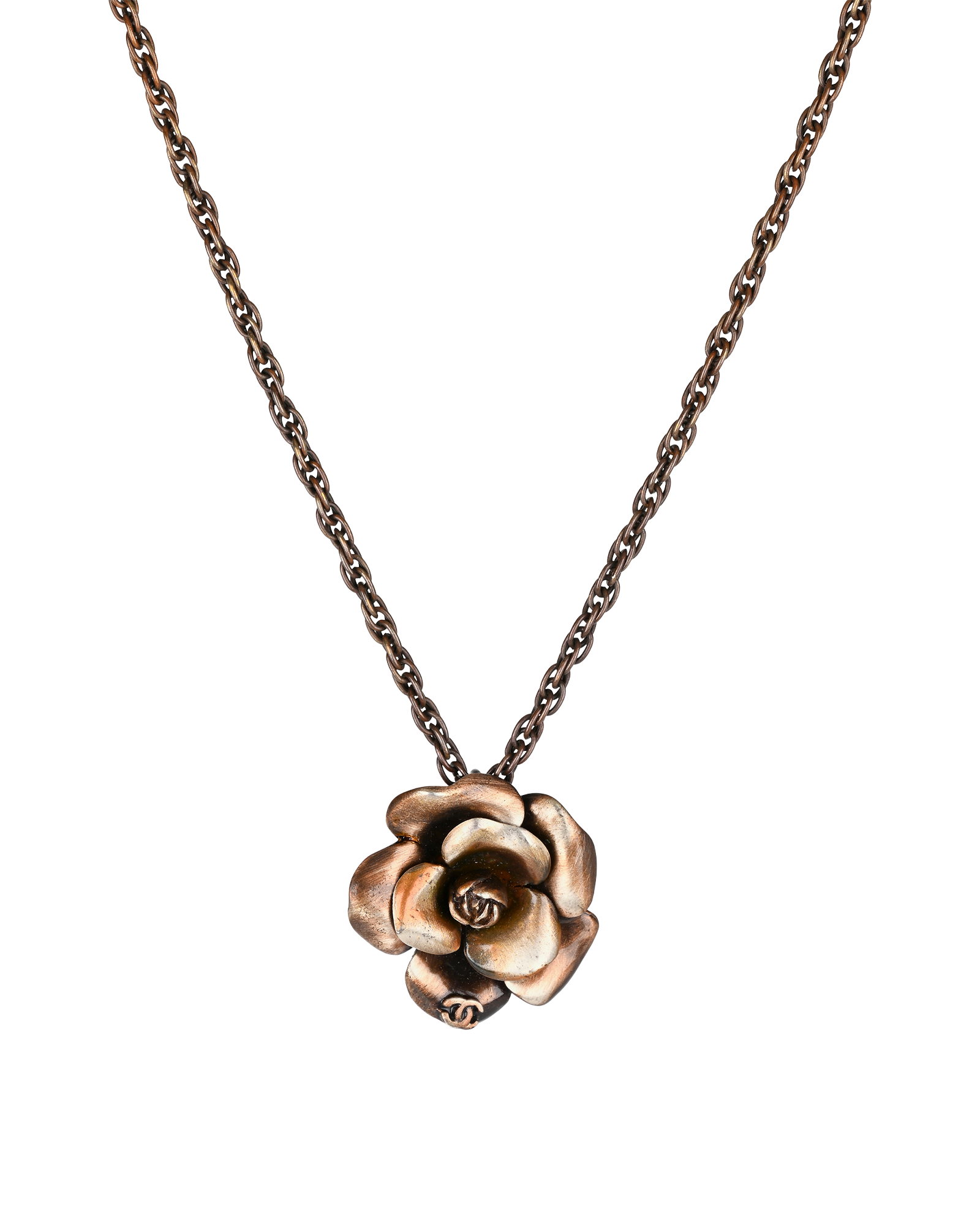 Chanel 99P CC Camellia Bead Necklace, &pound;430, Jewellery, Bronze, Brass, Other view