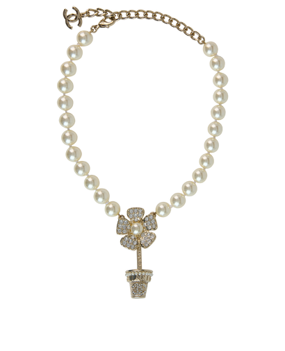 Chanel Pearl Flower Pot Necklace, front view