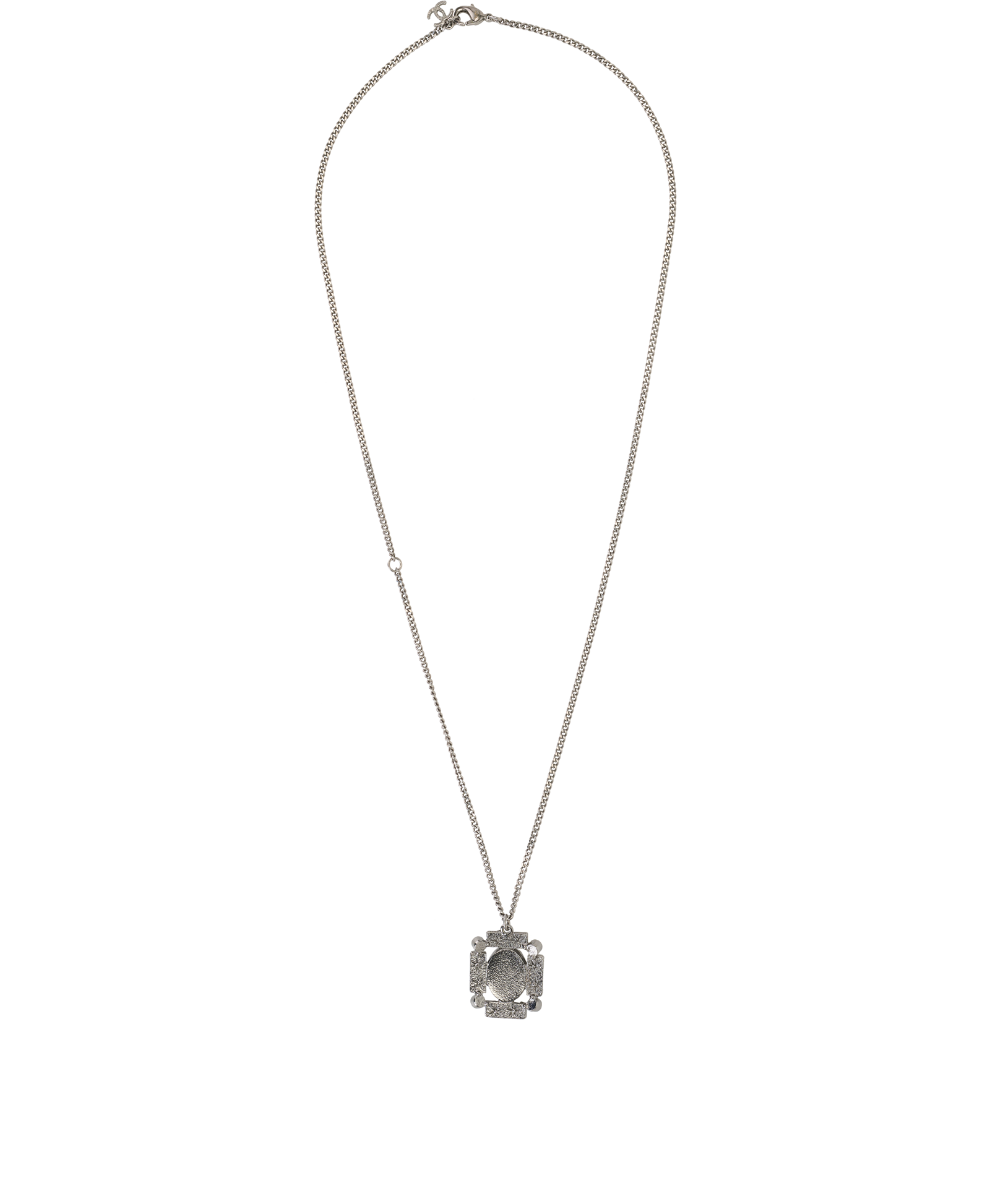 Chanel A14P CC Oval Necklace, &pound;495, Jewellery, Black, Resin, Back view