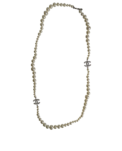 CC Pearl Double Wrap Necklace, front view