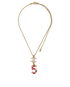 Chanel B20S CC No.5 Necklace, &pound;750, Jewellery, Bronze/Pink/Red, Crystal, Front view