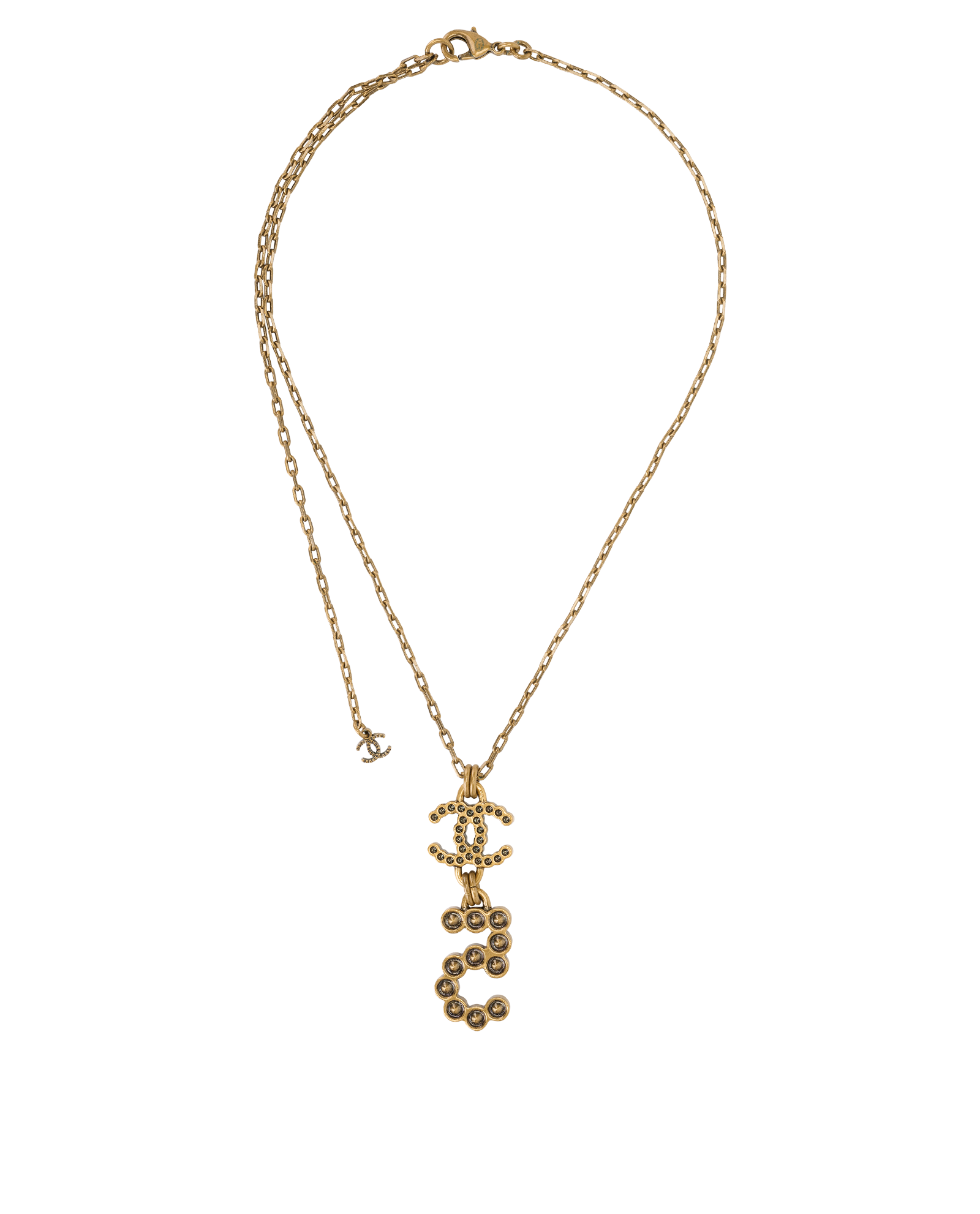 Chanel B20S CC No.5 Necklace, &pound;750, Jewellery, Bronze/Pink/Red, Crystal, Back view