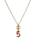 Chanel B20S CC No.5 Necklace, &pound;750, Jewellery, Bronze/Pink/Red, Crystal, Other view