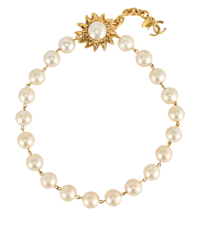 Chanel Sun Choker, &pound;595, Jewellery, Gold, Brass/Faux Pearl, Front view