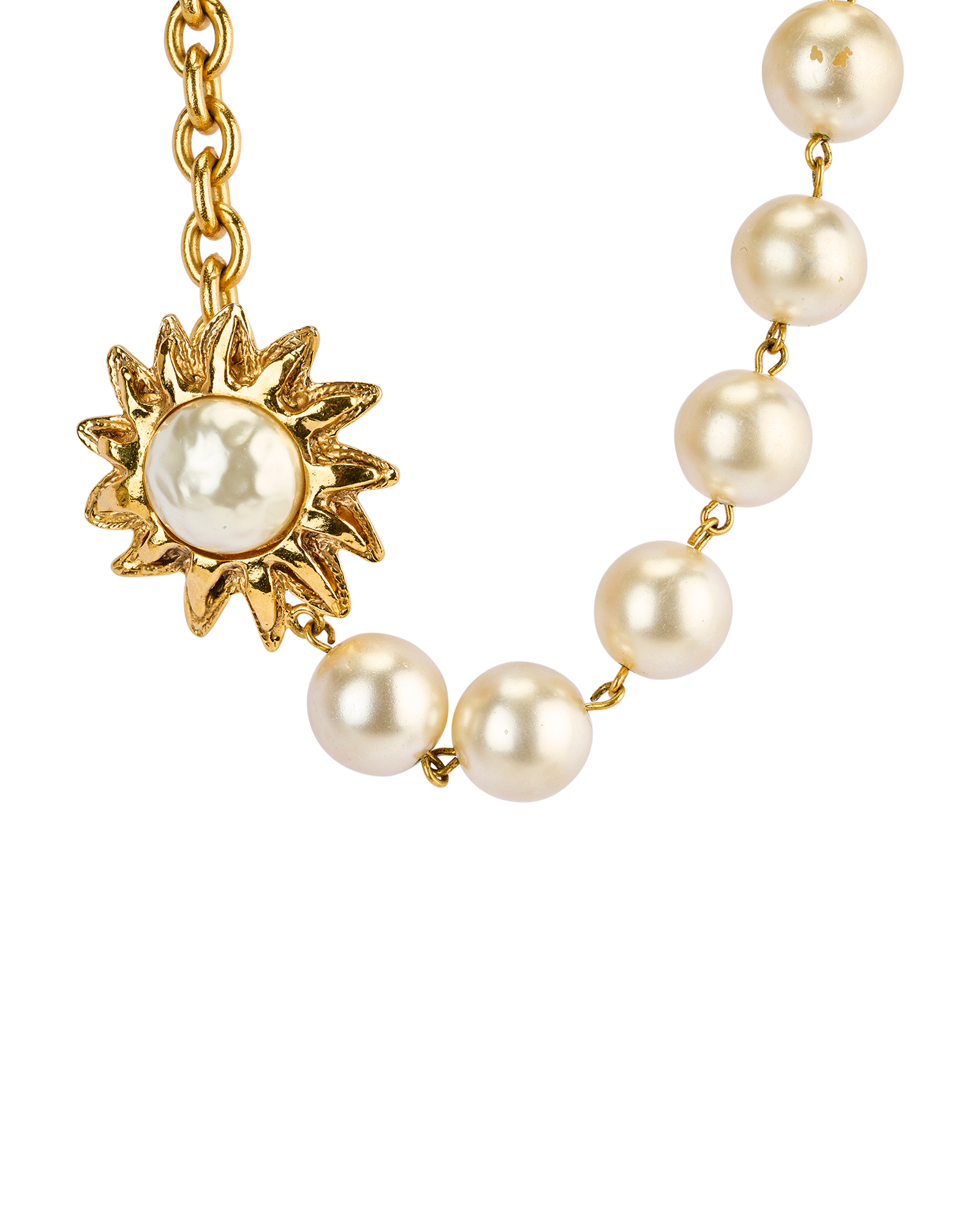 Chanel Sun Choker, &pound;595, Jewellery, Gold, Brass/Faux Pearl, Other view