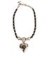 Chanel CC Heart Necklace(2021), £1,200, Jewellery, Black/Gold, Enamel Coated Ceramic/Yellow Gold Plated, Front view