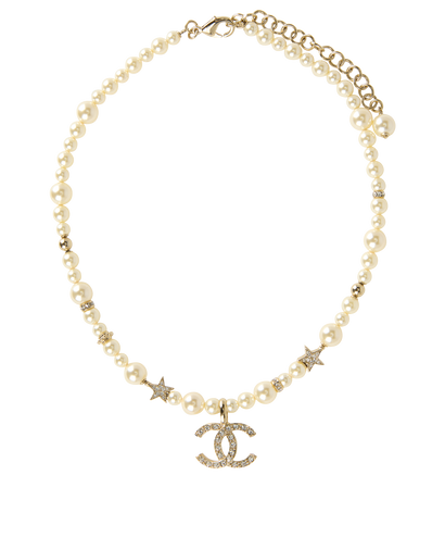 Chanel Pearl Star CC Choker Necklace, front view