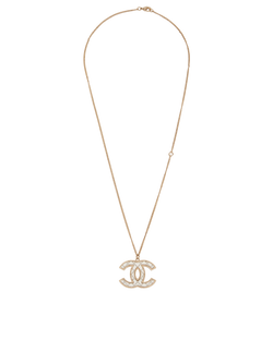 Chanel Faux Pearl CC B16 Necklace, Brass, Gold, B, 2*